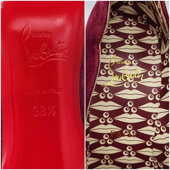Christian Louboutin Hot Chick 100 Kiss Velvet Tassel Pumps Loubi Mystery 38.5